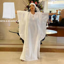 Traje vestido étnico africano com um lenço, tecido personalizado, moda temperamento