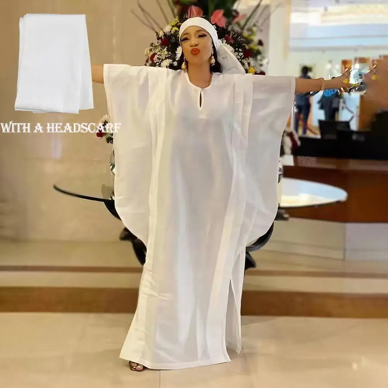 Traje vestido étnico africano com um lenço, tecido personalizado, moda temperamento