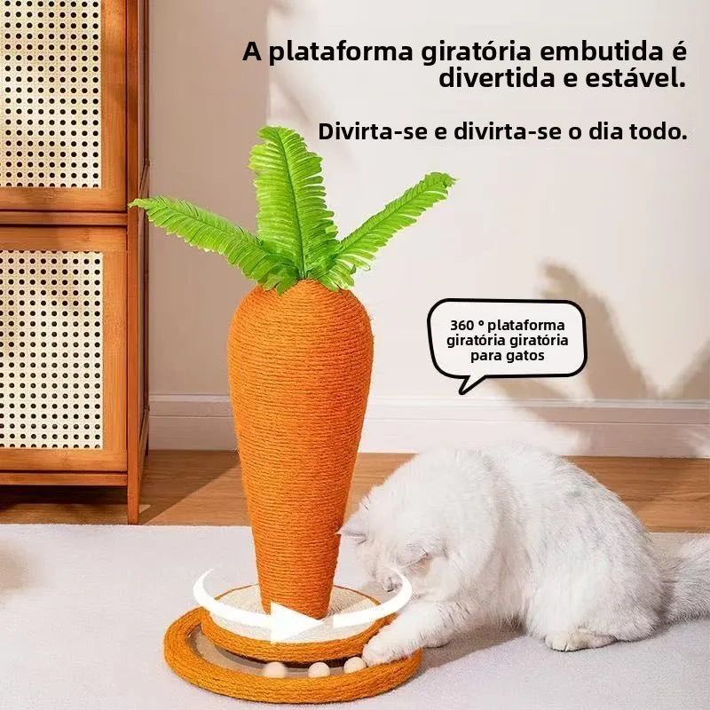 Carrot Pattern  Scratching Board Pet Toys for inding Claws And Itching Relief Jute Material Medium Size  Scratching Post
