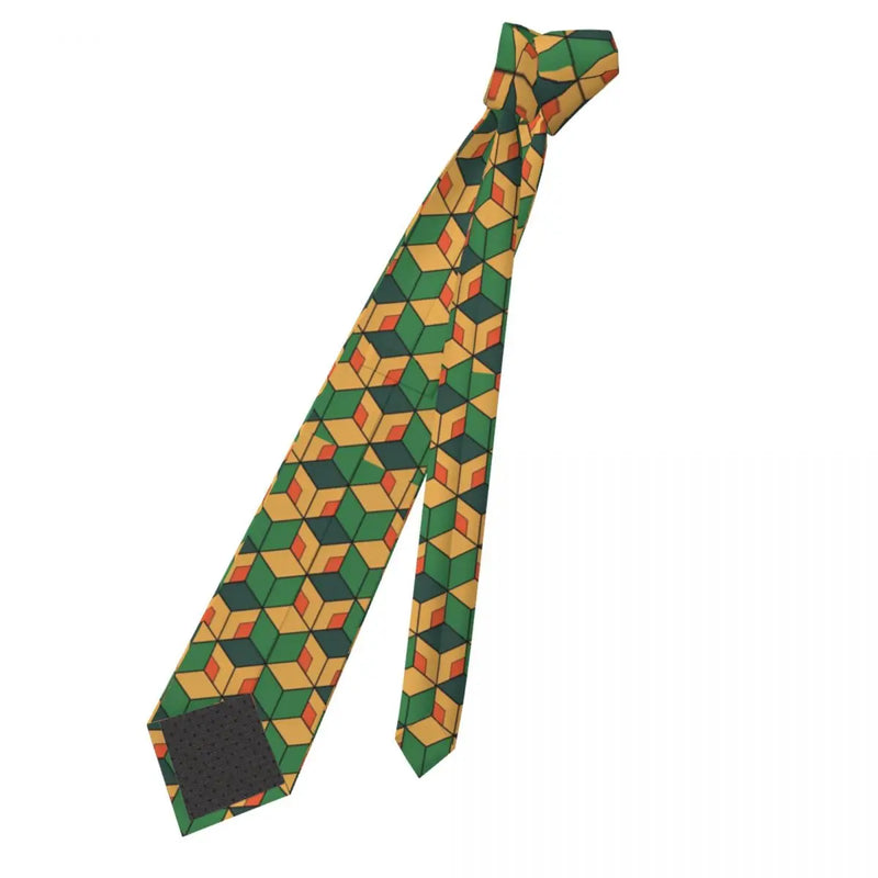 Demon Slayer Anime Necktie Men Women Fashion Polyester 8 cm Wide Neck Tie for Mens Accessories Cravat Wedding Accessories Office