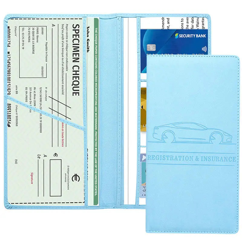 Car Registration Insurance Holder Leather Men's Driver's License Insurance Car Documents License Storage Bag Credit Card Holder