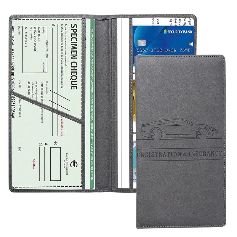 Car Registration Insurance Holder Leather Men's Driver's License Insurance Car Documents License Storage Bag Credit Card Holder
