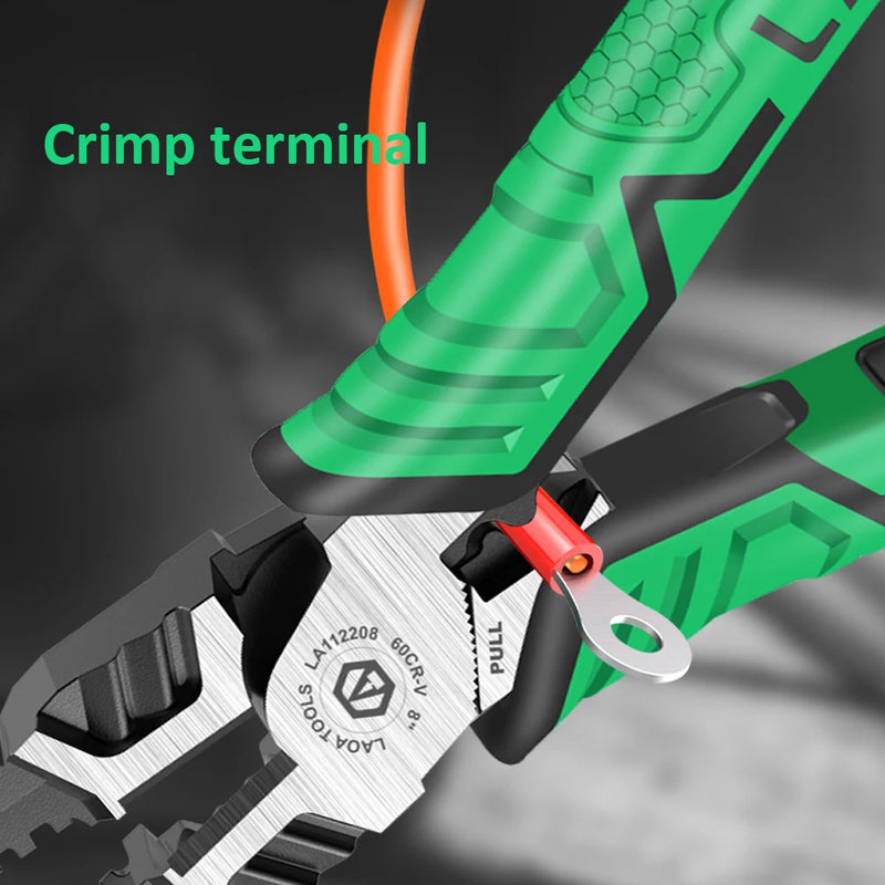 Laoa alicate de nariz agulha cortadores de fio de aço duro nariz longo descascamento terminal friso ferramentas manuais multifuncionais