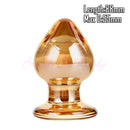55mm cristal dourado grande vidro anal plug buttplug vibrador massageador de próstata feminino masturbação erótica brinquedos sexuais adultos para homem