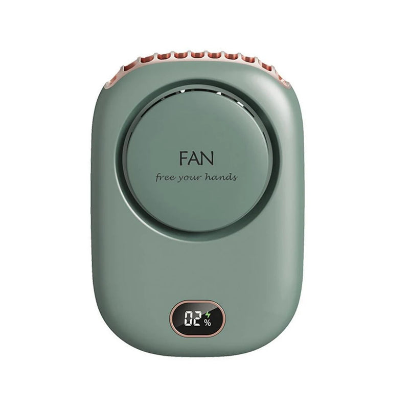 Ventilador portátil de pescoço suspenso, mini ventilador portátil, bateria, USB recarregável, refrigerador de ar de 3 velocidades para viagens ao ar livre, 2000mAh