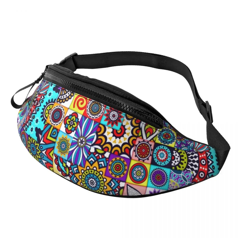 Colorful African Tribal Pattern Fanny Pack for Men Women Africa Ankara Print Crossbody Waist Bag Traveling Phone Money Pouch