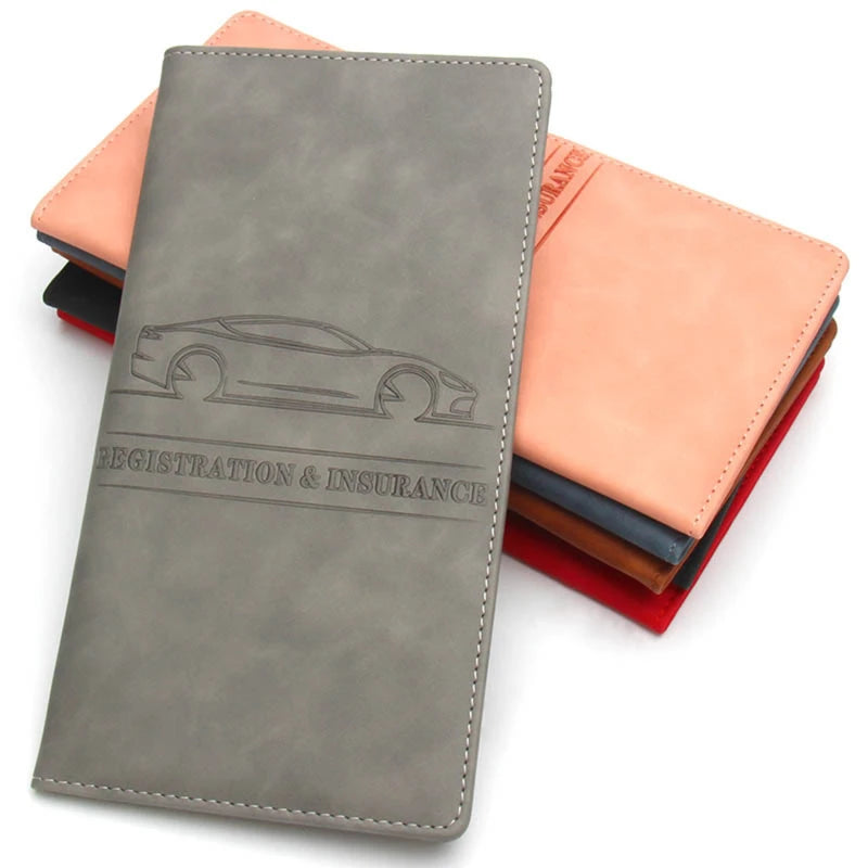 Car Registration Insurance Holder Leather Men's Driver's License Insurance Car Documents License Storage Bag Credit Card Holder