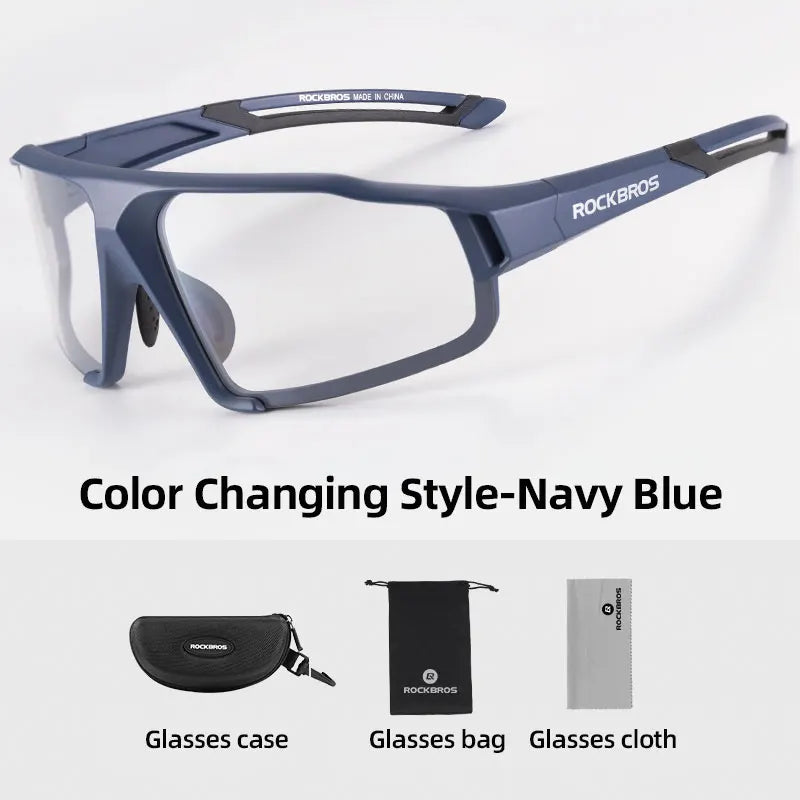 ROCKBROS Bike Glasses Photochromic Sunglasses Ultralight Large Frame UV400 Protection Goggles Outdoor Sports Running Glasses
