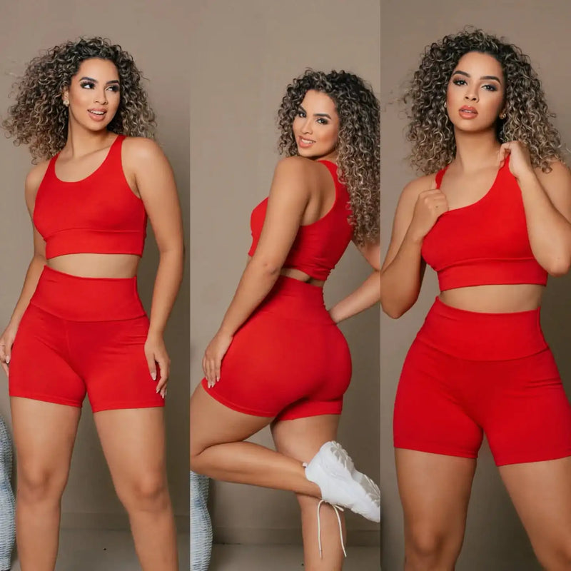 Shorts de ioga de linha sem costura europeus e americanos, calças de ioga de três partes, ajuste justo esportivo sem costura, calças de fitness de cintura alta