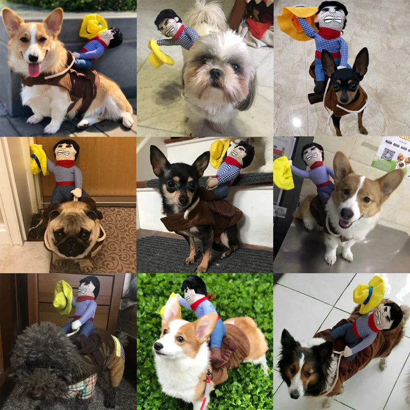 Dog Clothes Small Medium Large Dogs Cowboy Halloween Pets Coats Cute Pet Costume Party Puppy Jacket Cosplay Pug Outfits