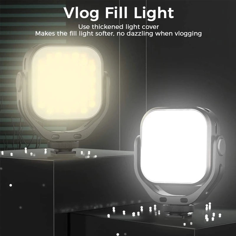 Ulanzi VL66 dimmable LED light with 360 ° rotating bracket, rechargeable, suitable for SLR/mobile phone