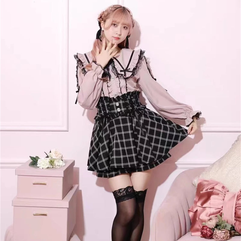 Noemi Sweet Lace Trim Long Sve irt New Arrival ELAKE Brand Polyester Fiber Straight Cut Lightweight Daily Wear for Girls