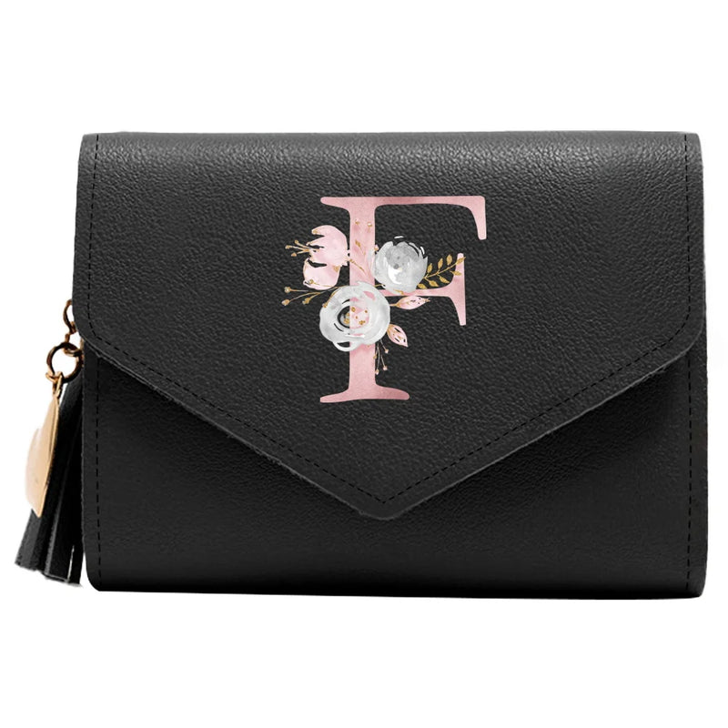 Purse Female Mini Wallet Cute Purse Pink Flower Pattern Slim Wallet RFID Blocking Credit Card Holder Coin Pocket ID Window