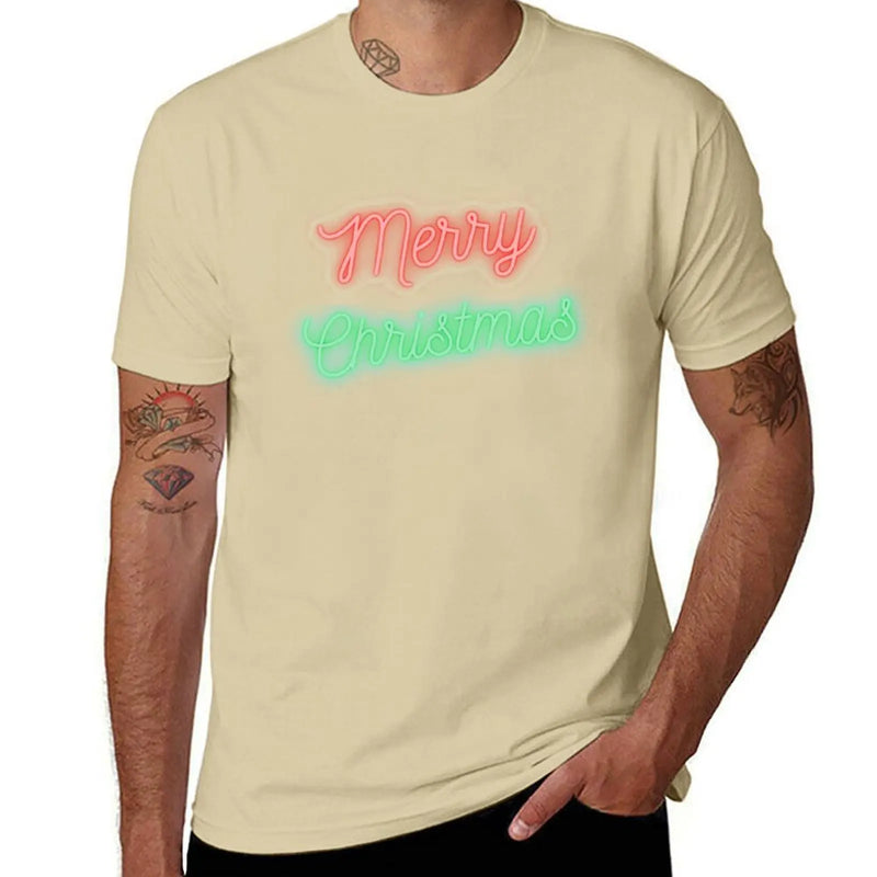 Merry Christmas LED Lights T-Shirt summer tops tops clothes for men