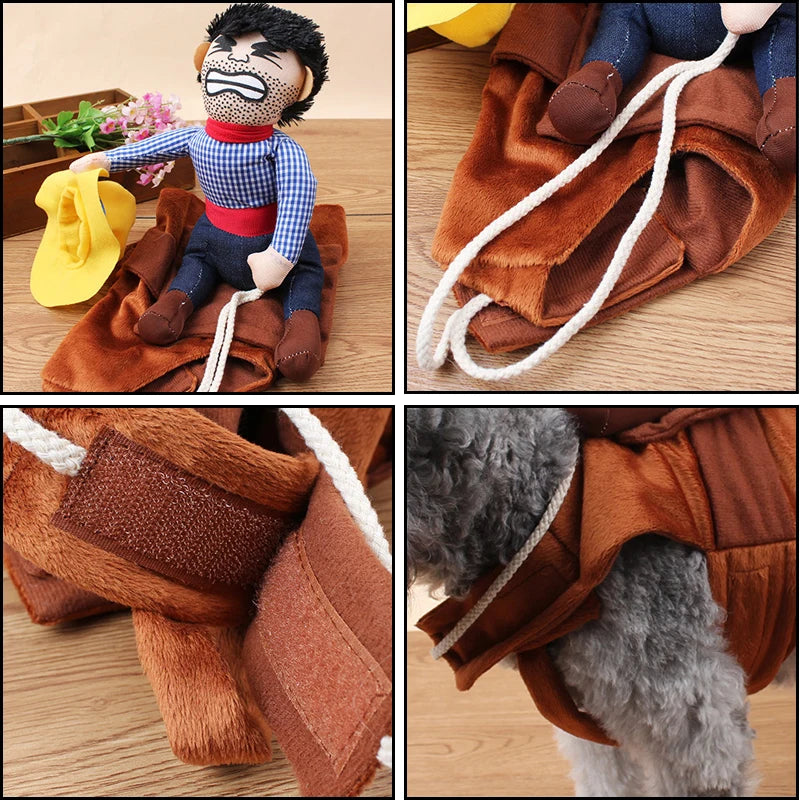 Dog Clothes Small Medium Large Dogs Cowboy Halloween Pets Coats Cute Pet Costume Party Puppy Jacket Cosplay Pug Outfits