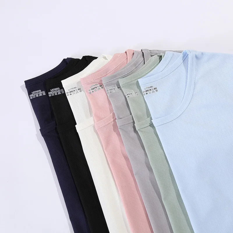 Summer Lightweight Loose Casual Short Sleeve T-Shirt Five-Point Pants Sleepwear Set for Men And Women Home Comfortable Pyjamas