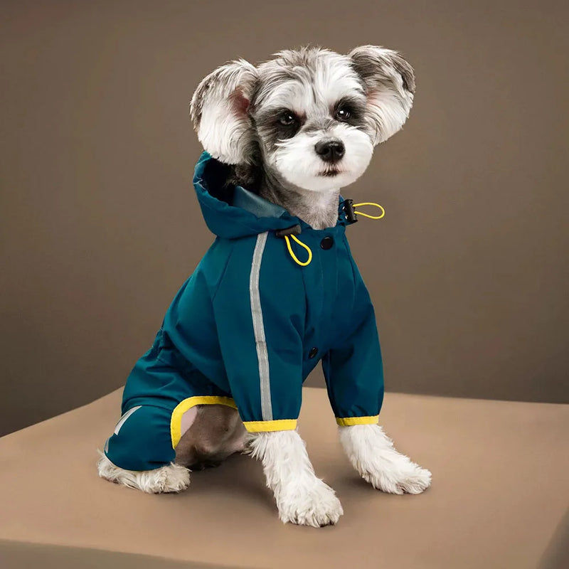 Waterproof Dog Rain Coat Cat Raincoat Outdoor Rainwear Hood Apparel Jumpsuit Puppy Rainy Day Clothes Outdoor Jacket Pet Supplies