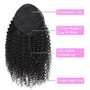 Mogolian afro kinky encaracolado cordão rabo de cavalo remy extensões de cabelo humano 3c 4a 10-24 polegada longo kinky clipe na extensão de rabo de cavalo