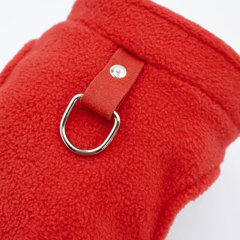 Warm Fleece Dogs Clothes Pet Jacket Vest with D-Ring For Small Dog Cats Clothing French Bulldog Costumes Chihuahua Coat