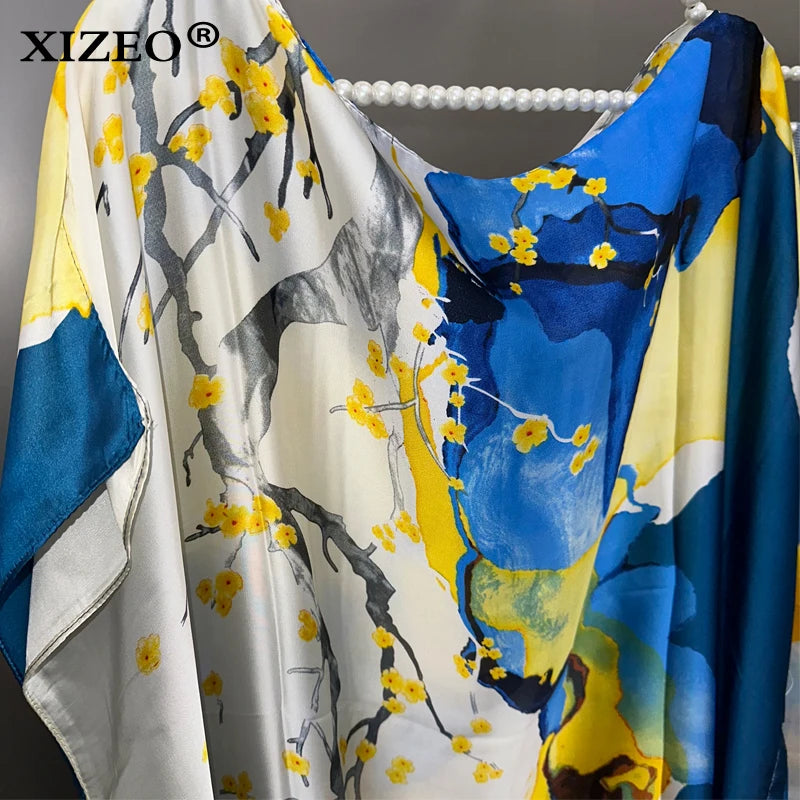 XIZEO vestidos africanos muçulmanos para mulheres dubai abaya gola redonda vestido kaftan com estampa de bolinhas, vestido maxi elegante, vestido maxi