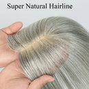 Topper de cabelo humano cinza para mulheres 100% grampo de cabelo humano em postiços natural preto loiro marrom grampo de cabelo em topper cabelo