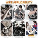 Juego de llaves de tubo de 1/4 3/8 1/2 polegada, llave de trinquete multifuncional para bicicleta, motocicleta, herramienta de r