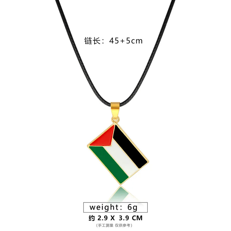 Meetvii Ethnic Free Arabic Fist Map Drop Glue Pendant Necklaces Personalized African Symbol Rope Chain Neck Jewelry Women Men