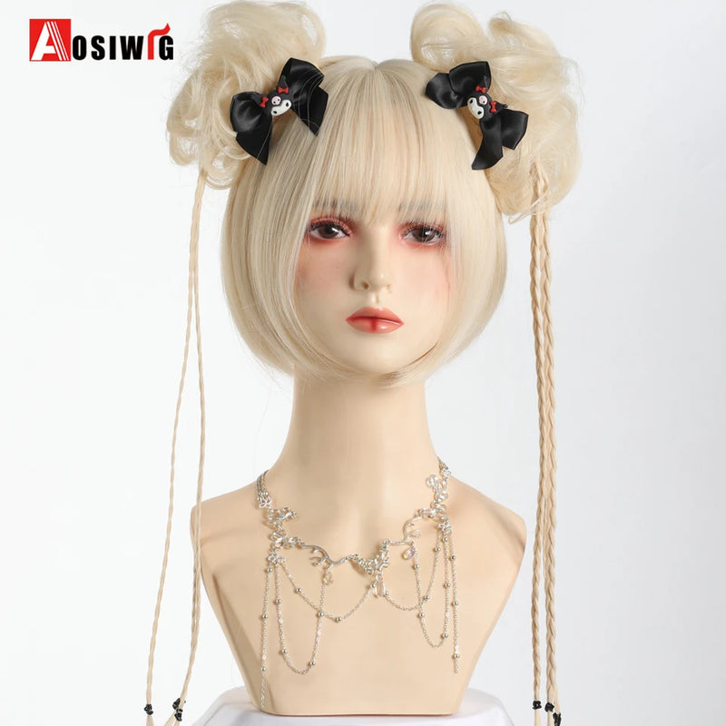 33Inch Synthetic Big wave long curly hair Milk Tea Green Lolita Wigs For Women Cosplay Wig With Bangs Halloween Daily Cosplay Us