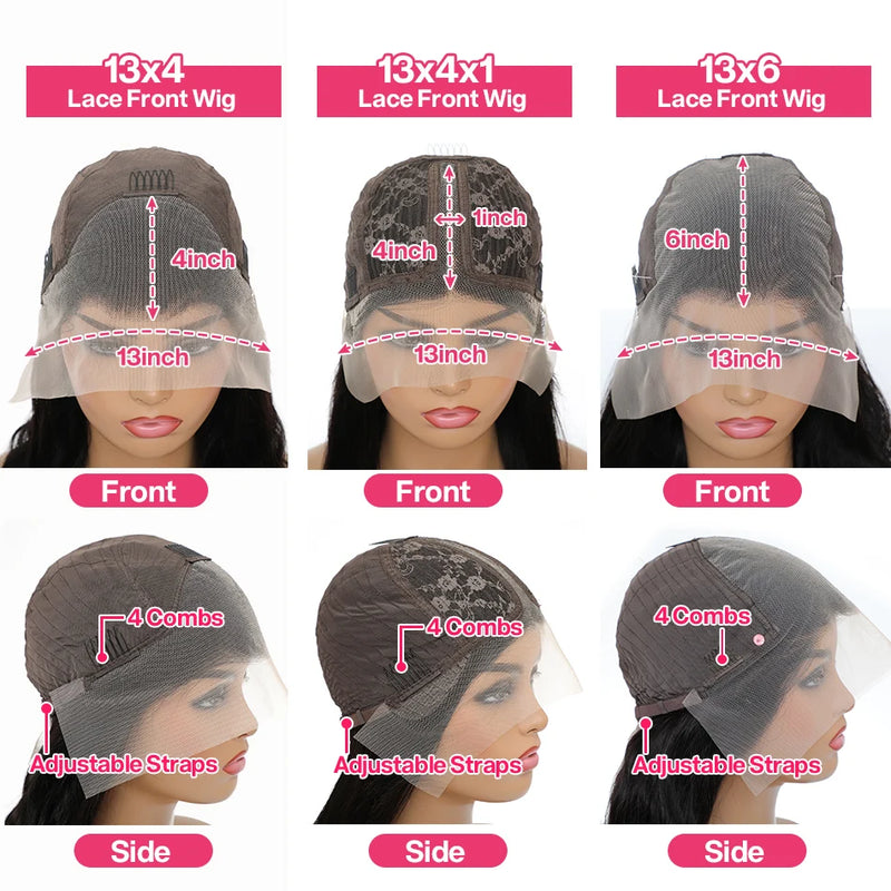 Purple And Pink Body Wave Lace Front Wigs For Women Human Hair Highlight 613 Wigs Pre Plucked 13X4 Human Hair Lace Frontal Wigs