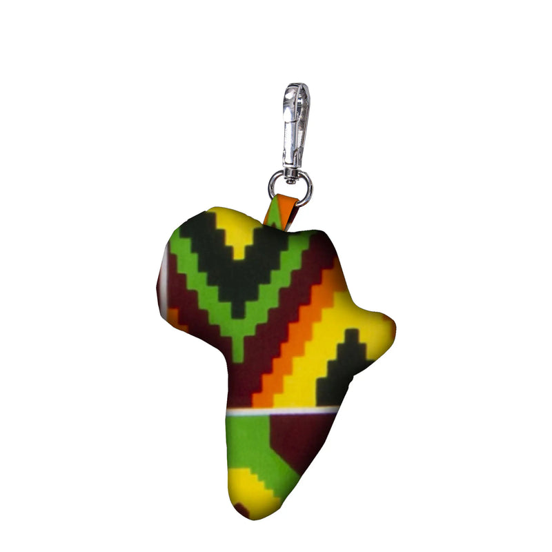 African Dashiki Lovely Ankara Fabric Keychain The Shape of The Map of Africa Key Chains School Bag Pendant Car Keyring Wyb1014