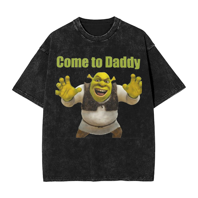 Swamped Shrek T Shirt Summer  Aesthetic T-Shirts Casual Trendy Cool Tshirt For Couple Short-Sleeved Design Top Tees