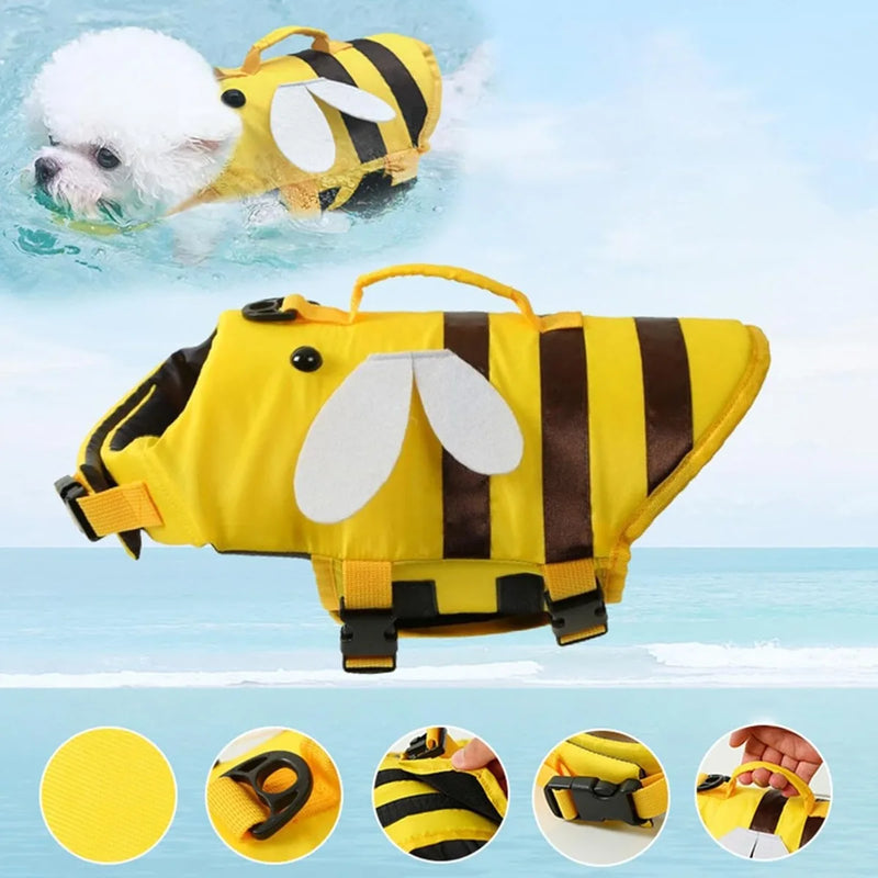 Summer Pet Dog Life Jacket Vest Clothes Adjustable Waterproof High Buoyancy Durable Dog Swimming Suit Pet Swim Practice Supplies