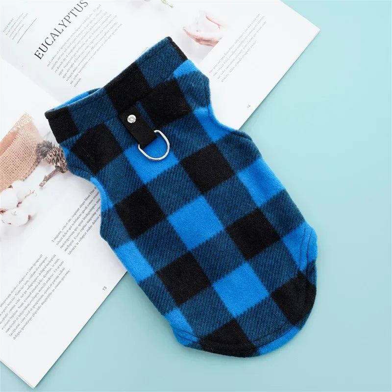 Warm Fleece Dogs Clothes Pet Jacket Vest with D-Ring For Small Dog Cats Clothing French Bulldog Costumes Chihuahua Coat