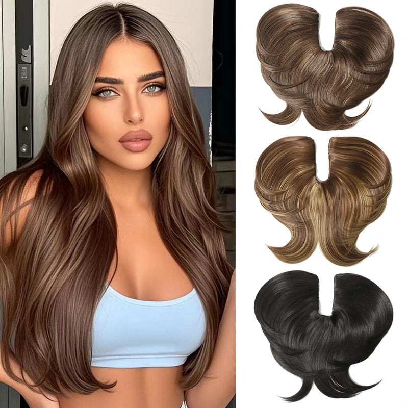 5 Clip U Part Synthetic Hair Wigs for Women Straight Wigs Natural Color Straight U-part wigs Hair Extension Clip