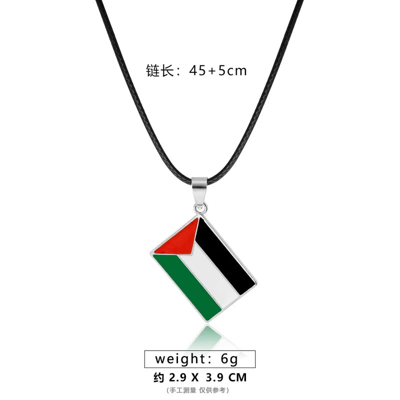 Meetvii Ethnic Free Arabic Fist Map Drop Glue Pendant Necklaces Personalized African Symbol Rope Chain Neck Jewelry Women Men