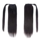 Clipe de rabo de cavalo em extensões de cabelo para mulheres negras, peruca brasileira, envoltório reto, cordão, cabelo humano, 100g