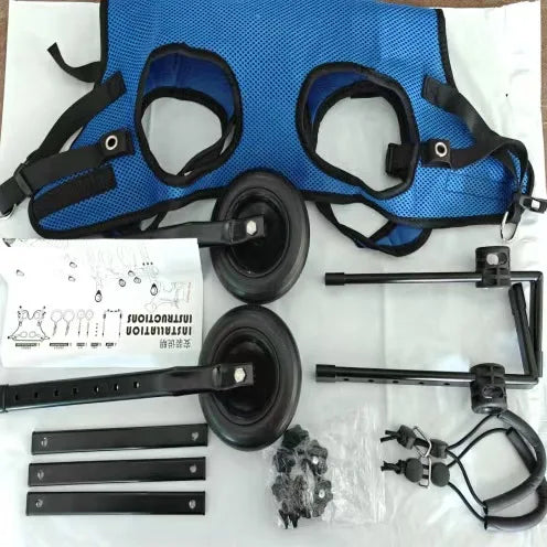 Carrinho para cadeira de rodas para animais de estimação, ajudas ajustáveis para mobilidade de animais de estimação com rodas, reabilitação para cães e gatos, ajuda para mobilidade para caminhada, troll