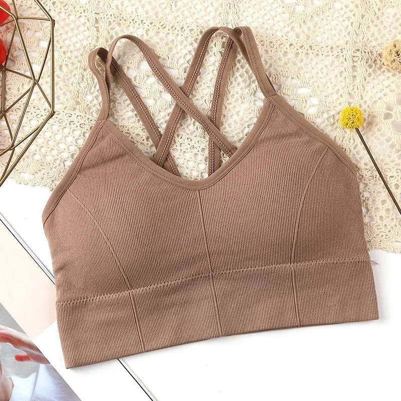 Women Breathable Sports Bra Anti-sweat Fitness Top Seamless Yoga Bra Shockproof Crop Top Women Push up Sport Bra Gym Top