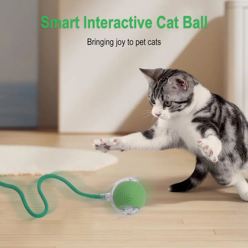 Interactive Cat Toys Ball Auto Electric Rolling Ball Toys for Cats/Kitty Pets Smart Automatic Teaser USB Rechargeable