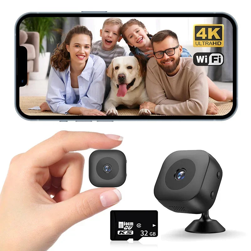 Xiaomi 4k mini câmera wifi ip/ap monitoramento remoto filmadora de detecção móvel portátil câmera de segurança vigilância em casa inteligente