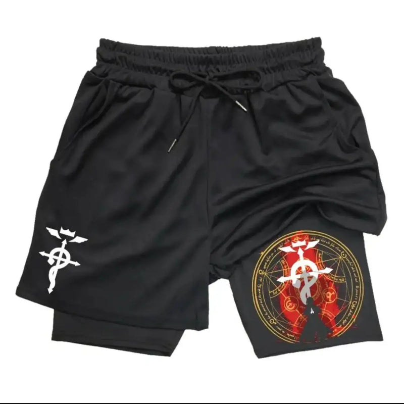 2025 calças de praia de verão masculinas tendência esportes anime impresso casual shorts duplos