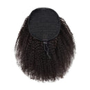 Mogolian afro kinky encaracolado cordão rabo de cavalo remy extensões de cabelo humano 3c 4a 10-24 polegada longo kinky clipe na extensão de rabo de cavalo