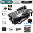 Profissional Z908 Pro Max Drone, 8K, GPS, Dual HD, Fotografia Aérea, FPV, sem escova, Evitar Obstáculos, Quadcopter, 9000m