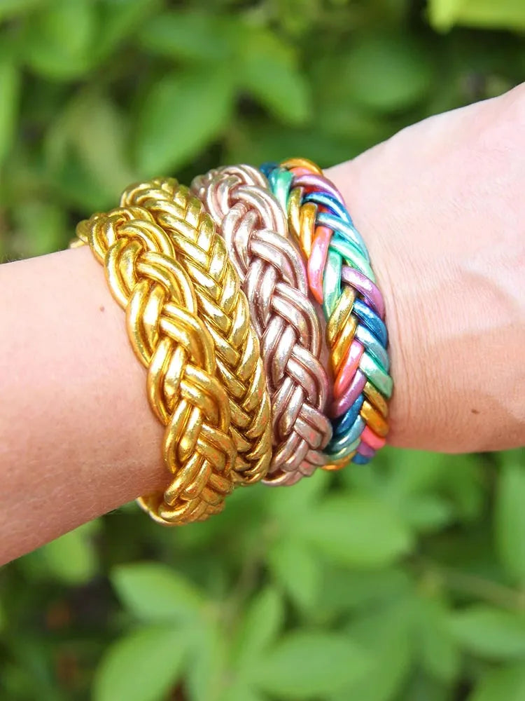 ALLYES Multilayer Handmade Braided Bangles for Women Men Temperament Glitter Filled Jelly PVC Bangle & Bracelet Jewelry Gift
