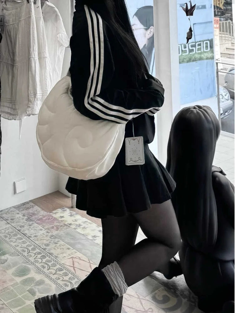 Cute Angel Wing Design Casual Zipper Crossbody Cloud ape Bag Versatile Single oulder Bag Korean Sle Medium Size Cotton Bag