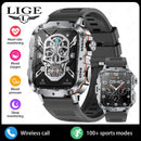 Lige 2025 relógio inteligente militar robusto masculino relógios ao ar livre lp68 à prova dwaterproof água 1.95 "al voz bt chamada homem smartwatch para android ios