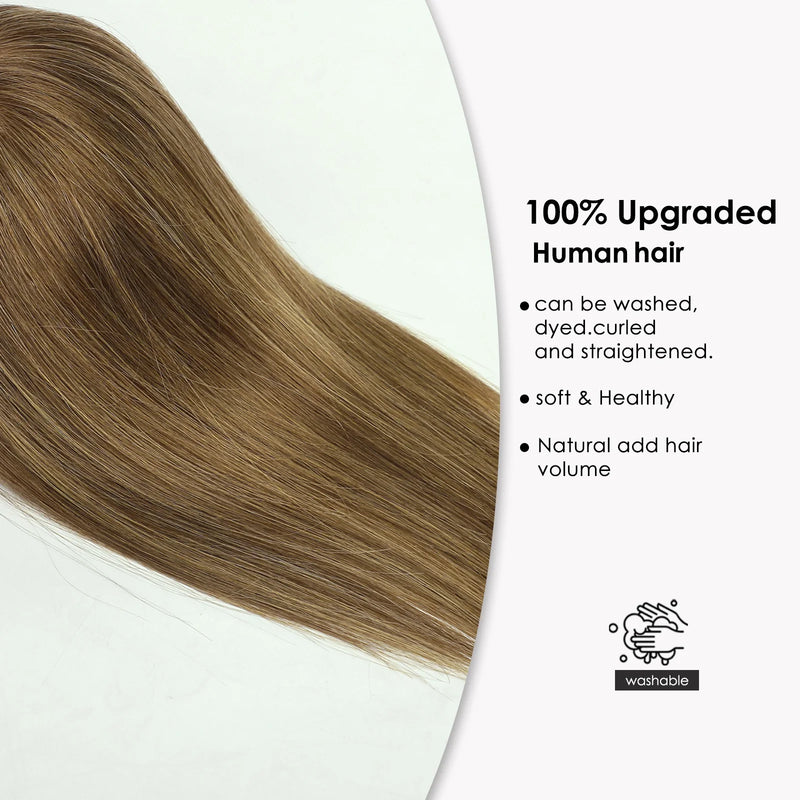 Toppers de cabelo humano remy, base de seda marrom reta, extensão de cabelo com franja, topper de cabelo humano para mulheres, uso diário, 14 tamanhos