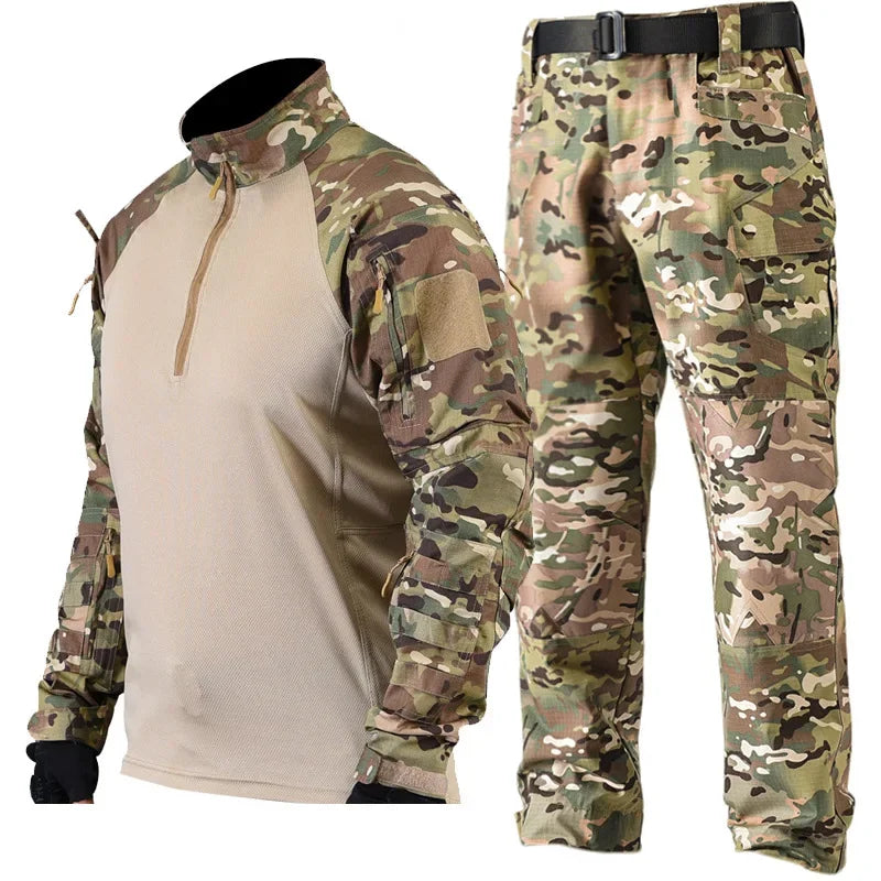 Outdoor Tactical Uniform Suits Military Camo Suit Hunting Shirts Combat Pants Trainning Work Wear Airsoft Paintball Clothes Sets