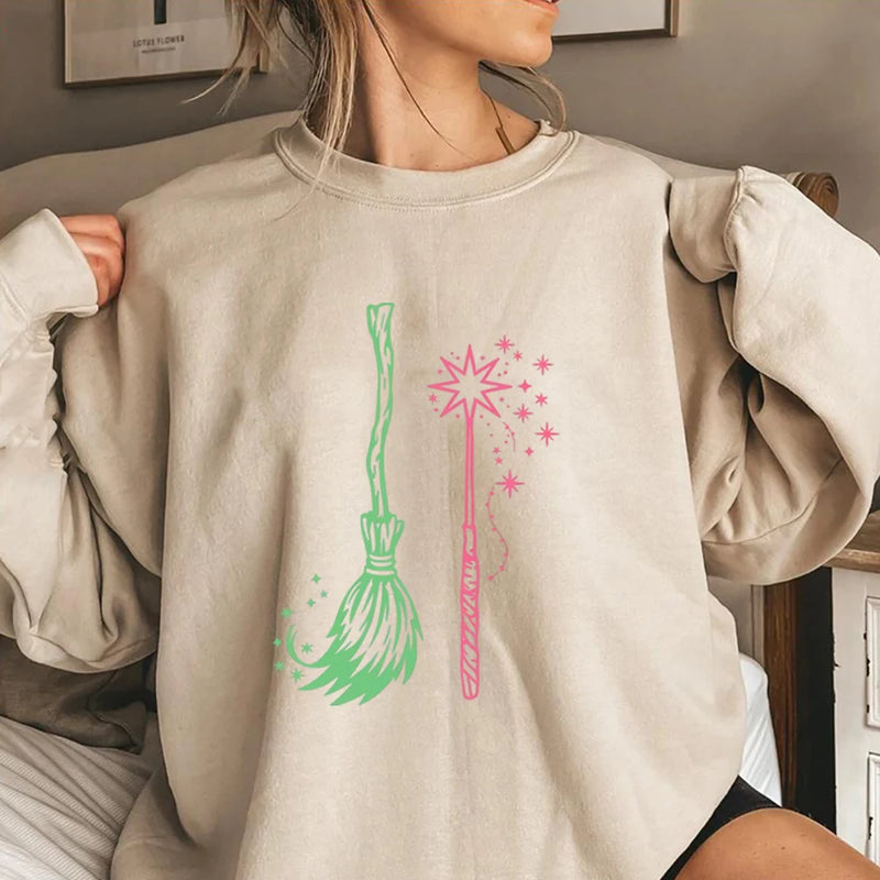 Elements Wicked Sweatshirt Changed for Good Sweater Pink and Green Pullover Wicked A New Musical Shirt Pink and Green Tops