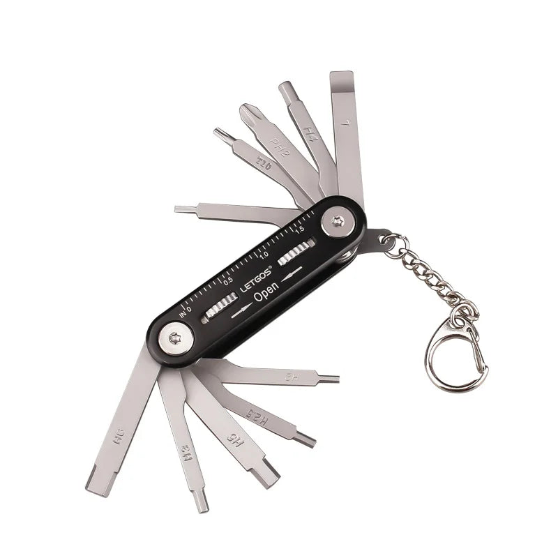 Letgos 12 em 1 conjunto de chave allen de bicicleta multi ferramenta de reparo conjunto completo chave de fenda para bicicletas de ciclismo de estrada presente para homem